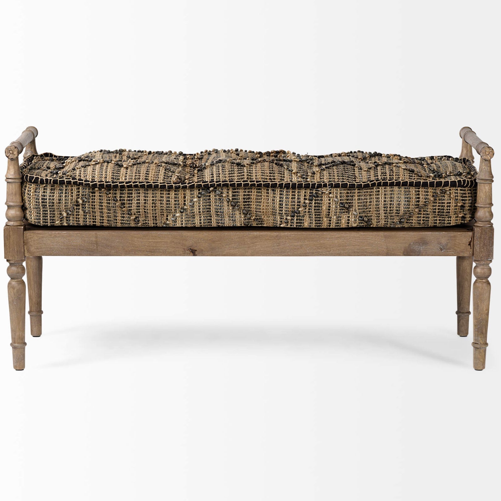 Banc en jute et bois sculpté Fullerton