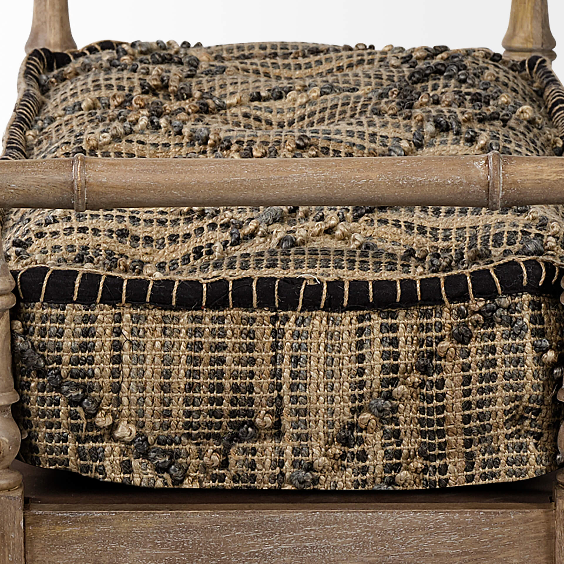 Banc en jute et bois sculpté Fullerton