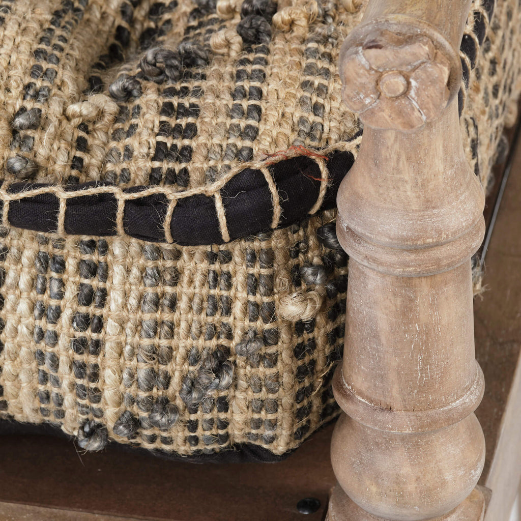 Banc en jute et bois sculpté Fullerton
