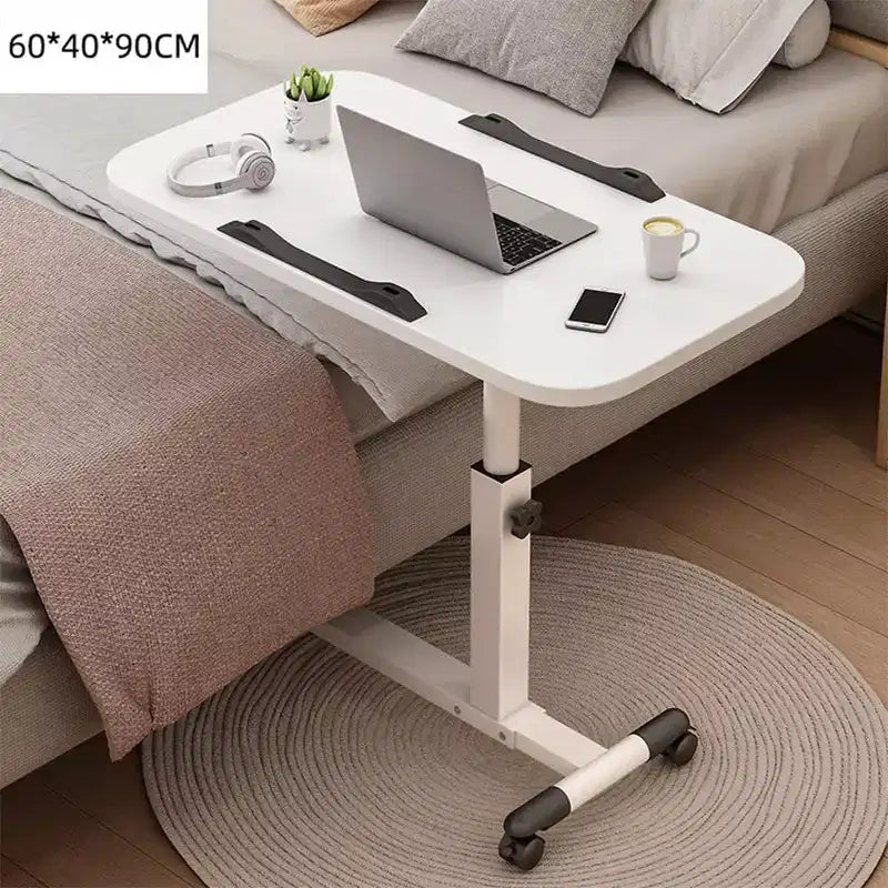 Table de lit réglable avec roulettes, bureau portable pliable pour ordinateur portable (hauteur réglable) pour bureau à domicile et poste de travail (1-pack)