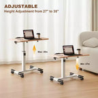 Table de lit réglable avec roulettes, bureau portable pliable pour ordinateur portable (hauteur réglable) pour bureau à domicile et poste de travail (1-pack)