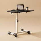 Table de lit réglable avec roulettes, bureau portable pliable pour ordinateur portable (hauteur réglable) pour bureau à domicile et poste de travail (1-pack)