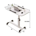 Table de lit réglable avec roulettes, bureau portable pliable pour ordinateur portable (hauteur réglable) pour bureau à domicile et poste de travail (1-pack)