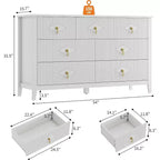 Commode à 7 tiroirs cannelés de 54 po – Armoire de rangement moderne en bois pour chambre et salon