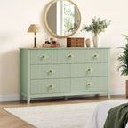 Commode à 7 tiroirs cannelés de 54 po – Armoire de rangement moderne en bois pour chambre et salon
