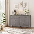 Commode à 7 tiroirs cannelés de 54 po – Armoire de rangement moderne en bois pour chambre et salon