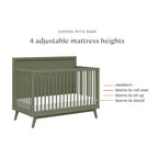 Lit de bébé convertible 4-en-1 Palma Mid-Century