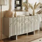 Buffet de rangement autoportant en bois moderne à 4 portes
