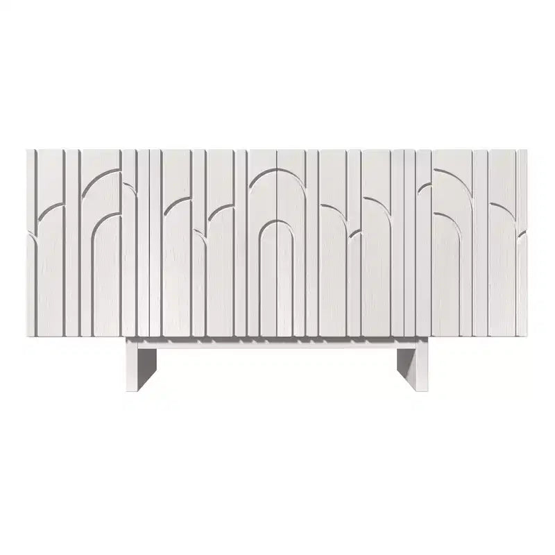 Buffet de rangement autoportant en bois moderne à 4 portes