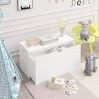 Coffre à jouets pour enfants avec tiroirs de rangement coulissants, organisateur de jouets avec tiroir roulant, blanc