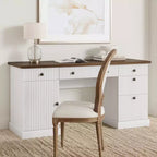 Bureau de rangement pour la maison, bureau de 152 cm avec station de charge et niches, bureau d'ordinateur en bois avec tiroir de classement pour salle d'étude