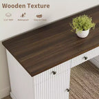 Bureau de rangement pour la maison, bureau de 152 cm avec station de charge et niches, bureau d'ordinateur en bois avec tiroir de classement pour salle d'étude