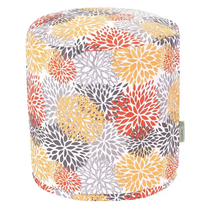 Majestic Home Goods,Pouf Blooms Citrus