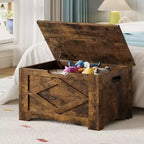 COZONY 23.6 Wooden Storage Bench with Safety Hinge, Large Toy Chest & Storage Chest, Easy Assembly Entryway & Living Room Organizer for Bedroom