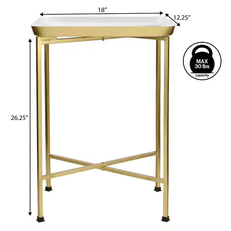 Table d'appoint pliable classique industrielle en métal Sterling 26.25