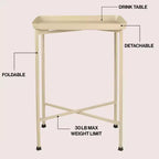 Table d'appoint pliable classique industrielle en métal Sterling 26.25
