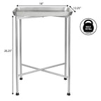 Table d'appoint pliable classique industrielle en métal Sterling 26.25