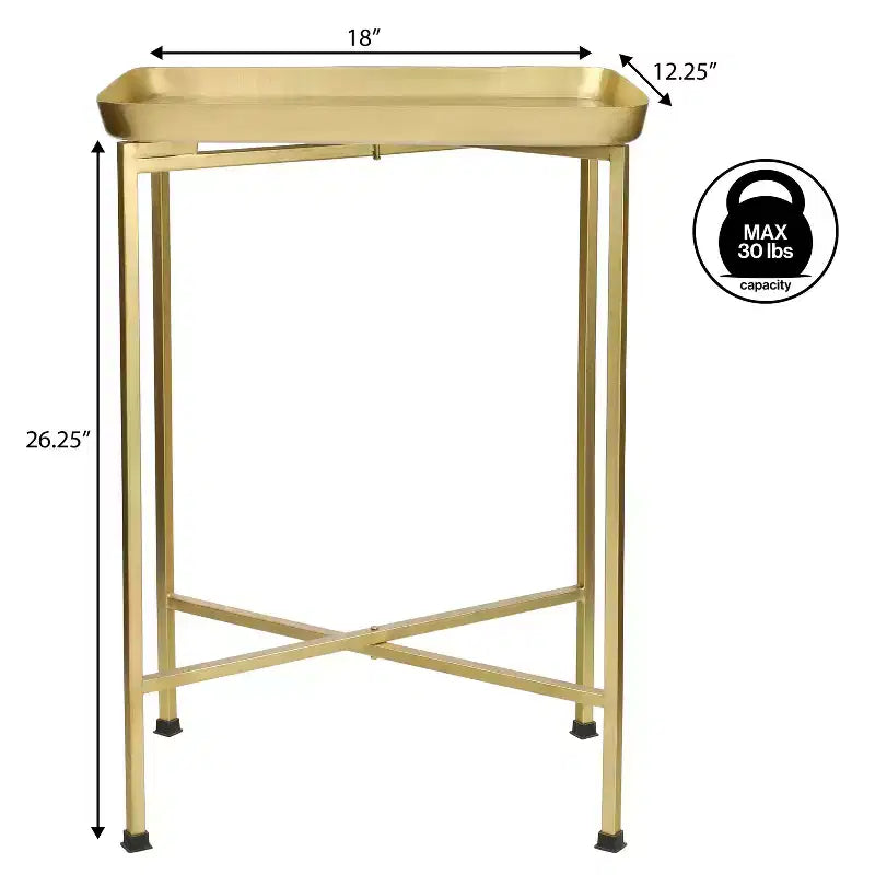 Table d'appoint pliable classique industrielle en métal Sterling 26.25