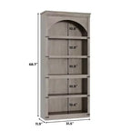 Bibliothèque arquée, étagère à 5 niveaux, bibliothèque de style ferme de 174,5 cm de haut, étagère de rangement incurvée pour le bureau à domicile, le salon