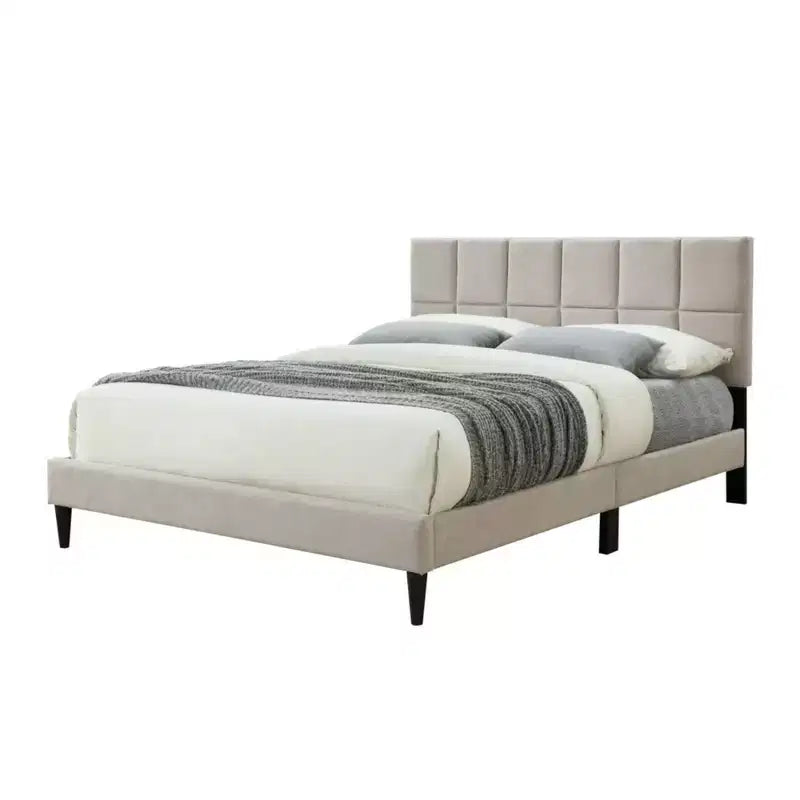 GDFStudio Nora Modern Queen Size Upholstered Bed with Headboard
