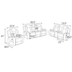 Canapé inclinable électrique deux places, fauteuil inclinable en cuir 2 places électrique avec port USB, rangement et porte-gobelets pour salon, marron