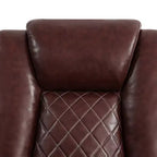 Canapé inclinable électrique deux places, fauteuil inclinable en cuir 2 places électrique avec port USB, rangement et porte-gobelets pour salon, marron