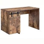 Bureaux de télétravail de style campagnard de 120 cm (47,25 po), bureau d'ordinateur avec 1 fausse porte de grange et 3 étagères, bureau debout pour la maison, le bureau