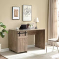 Bureaux de télétravail de style campagnard de 120 cm (47,25 po), bureau d'ordinateur avec 1 fausse porte de grange et 3 étagères, bureau debout pour la maison, le bureau