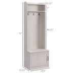 Meuble d'entrée étroit avec banc à chaussures, banc rustique avec porte-manteau, porte-manteau décoratif avec étagères de rangement pour couloir, vestiaire