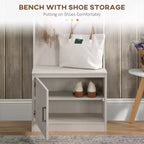Meuble d'entrée étroit avec banc à chaussures, banc rustique avec porte-manteau, porte-manteau décoratif avec étagères de rangement pour couloir, vestiaire