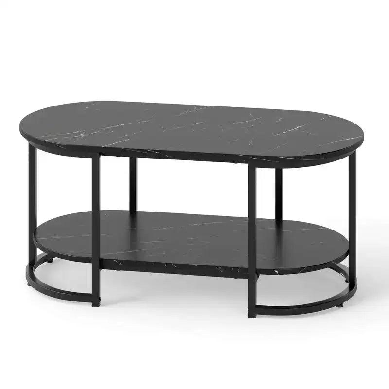 Table basse en marbre blanc moderne à 2 niveaux