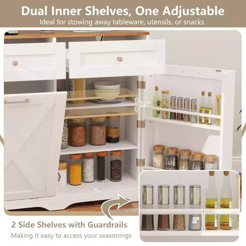 Meuble de poubelle basculante avec prises de courant