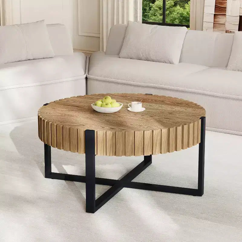 Christopher Knight Home Zane Industrial Round Coffee Table