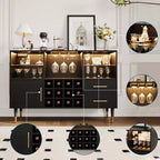 47 Meuble de bar à café de style ferme, meuble de bar à vin autoportant avec casier à vin, buffet en bois, meuble à liqueurs moderne.