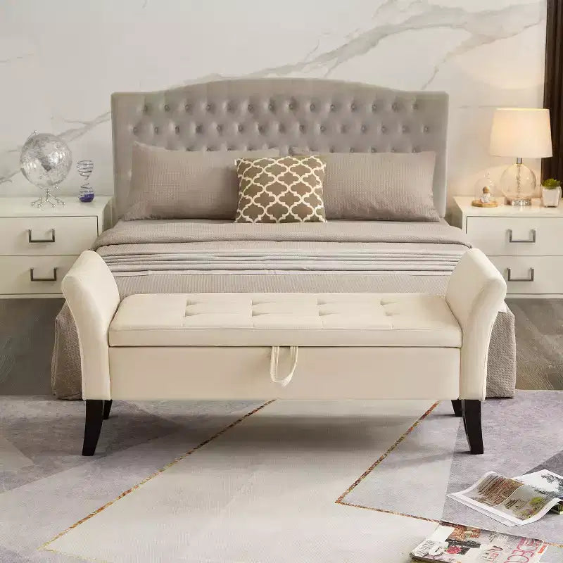 Banc de lit de 130,8 cm avec rangement