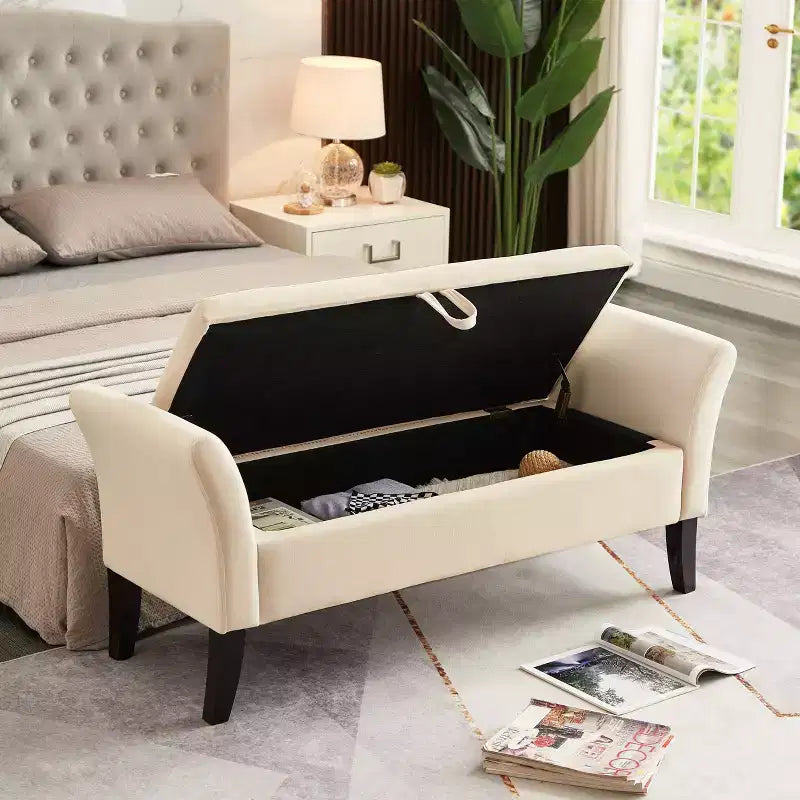 Banc de lit de 130,8 cm avec rangement