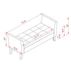Banc de lit de 130,8 cm avec rangement