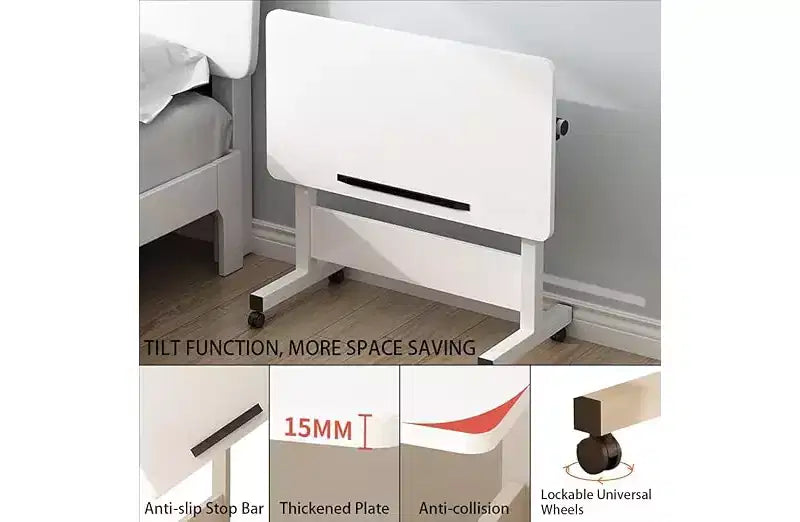 Petit bureau debout, hauteur réglable, bureau pliable avec roulettes, table d'ordinateur mobile, bureau assis-debout, pour petits espaces