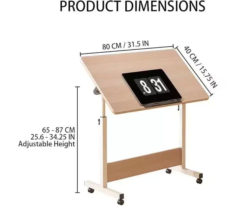Petit bureau debout, hauteur réglable, bureau pliable avec roulettes, table d'ordinateur mobile, bureau assis-debout, pour petits espaces