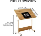 Petit bureau debout, hauteur réglable, bureau pliable avec roulettes, table d'ordinateur mobile, bureau assis-debout, pour petits espaces