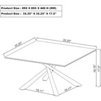 Table basse Carvell Square avec plateau en pierre frittée
