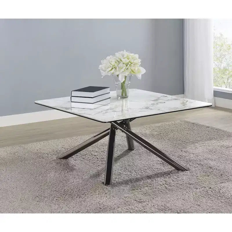 Table basse Carvell Square avec plateau en pierre frittée