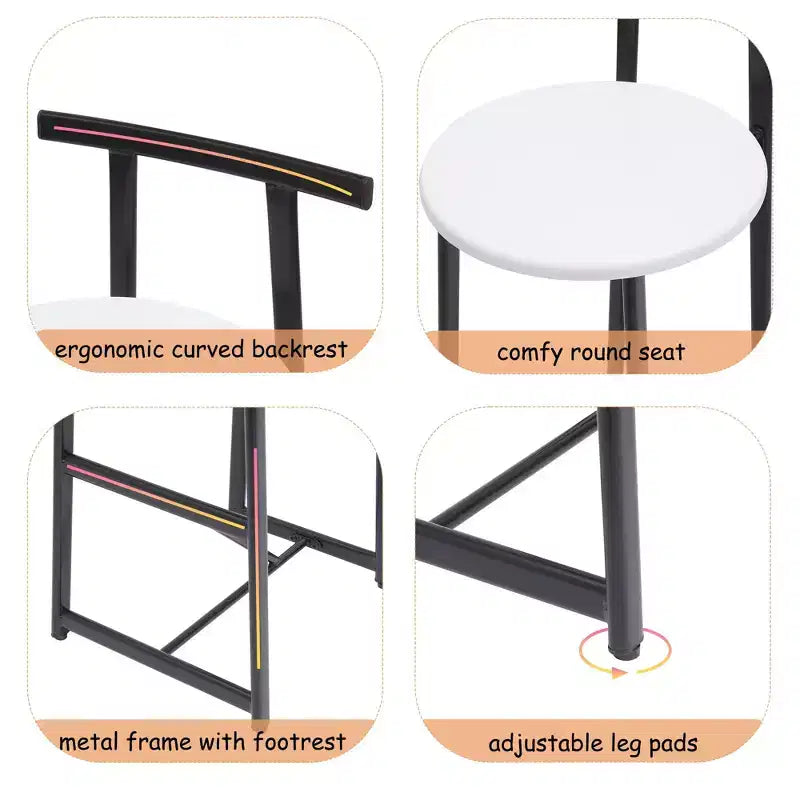 Tabourets de bar hauteur comptoir, lot de 3