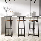 Tabourets de bar hauteur comptoir, lot de 3