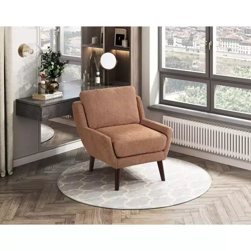 Fauteuil d'appoint, fauteuil lounge avec revêtement en chenille