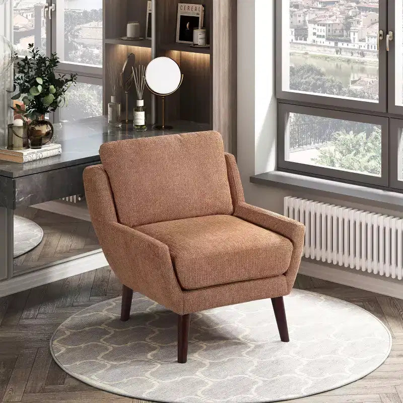 Fauteuil d'appoint, fauteuil lounge avec revêtement en chenille