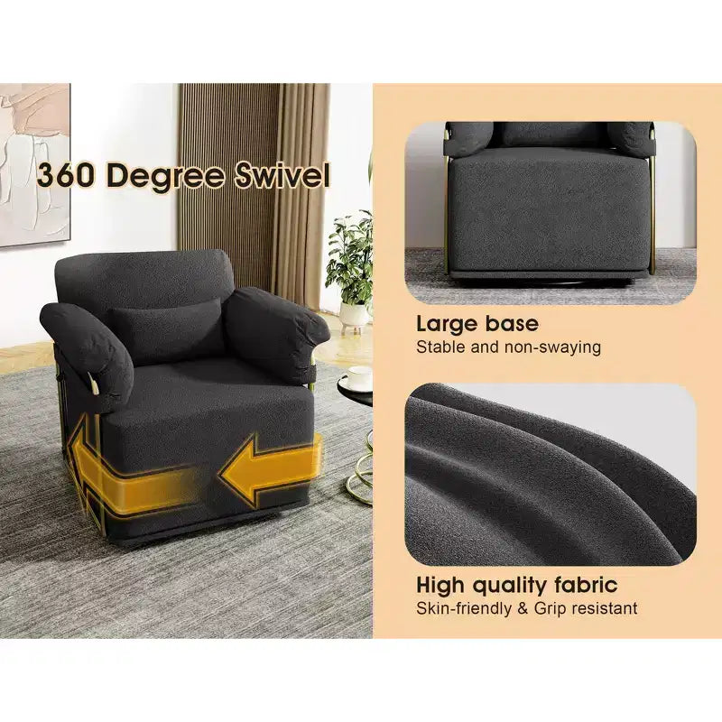 Fauteuil d'appoint carré pivotant