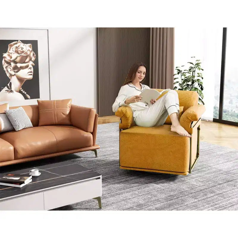 Fauteuil d'appoint carré pivotant