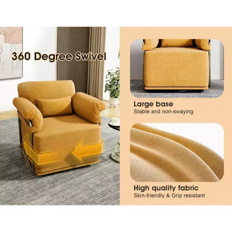 Fauteuil d'appoint carré pivotant