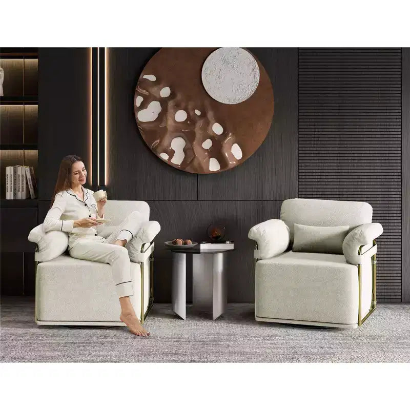 Fauteuil d'appoint carré pivotant